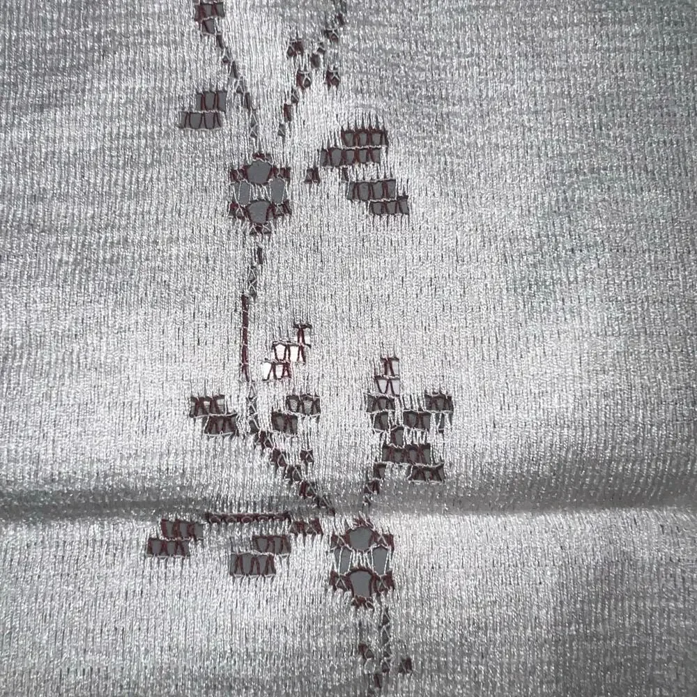 Embroidered Geometric Cross-stitch Cutout Victorian Scallop set‎ of 6 napkins
